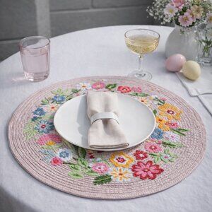 Nordstrom Floral Easter Spring Round Placemat Set 4pc NWT